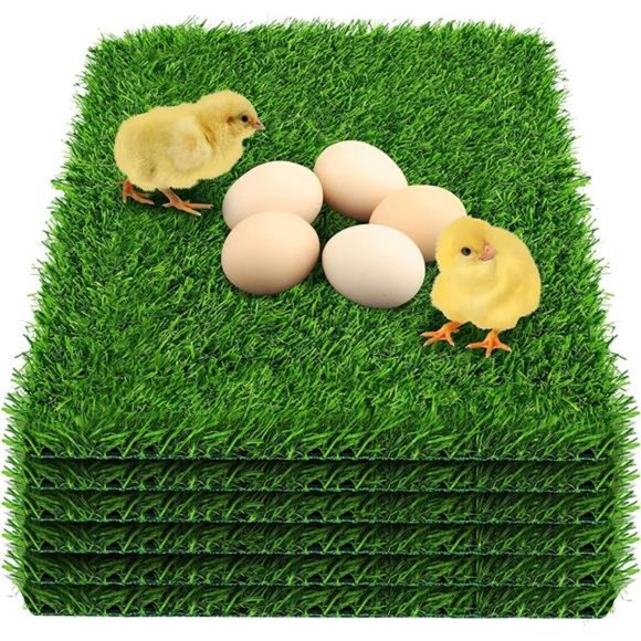 6 Pack Chicken Nesting Box Pads - Washable Artificial Grass - 12"×12"×1" - Picture 5 of 6
